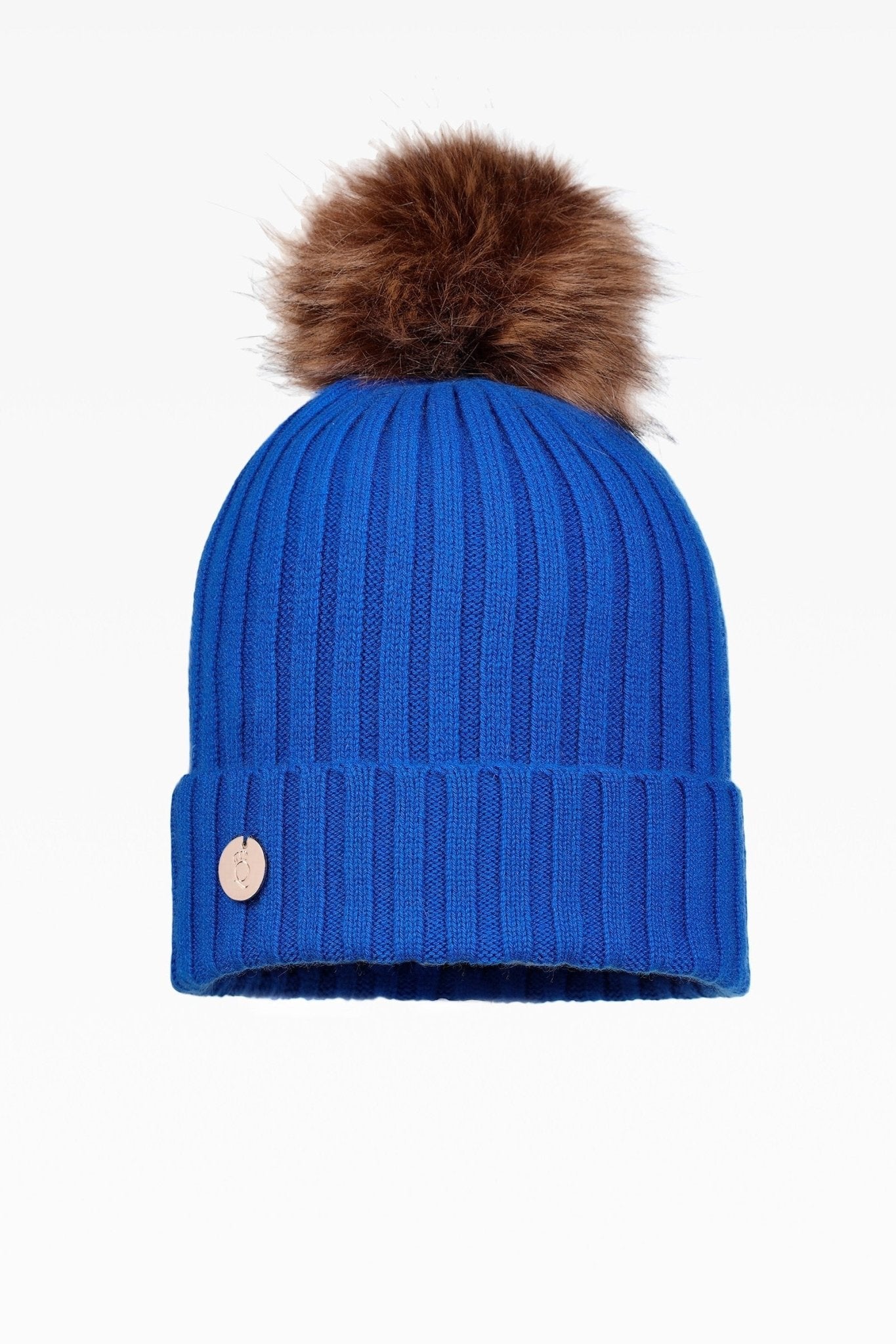 Ava Rib Pom Pom Hat Faux Fur Dunedin Cashmere