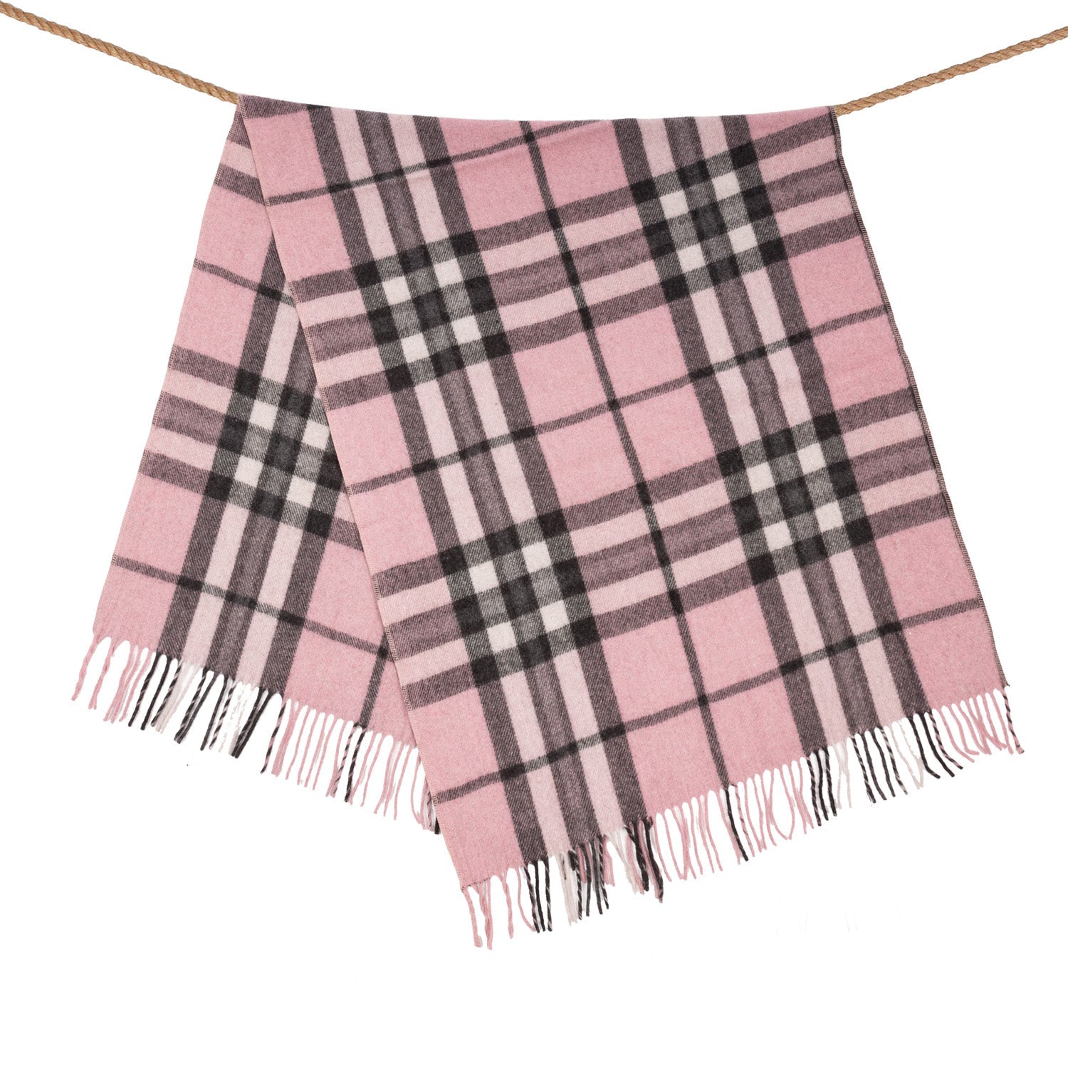 Wool Blend Tartan Knee Blanket Thomson Pink Dunedin Cashmere