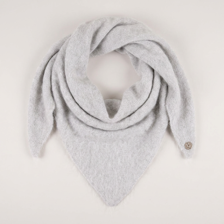 Pure Brushed Luxury Cashmere Triangle Head Scarf - RAIN