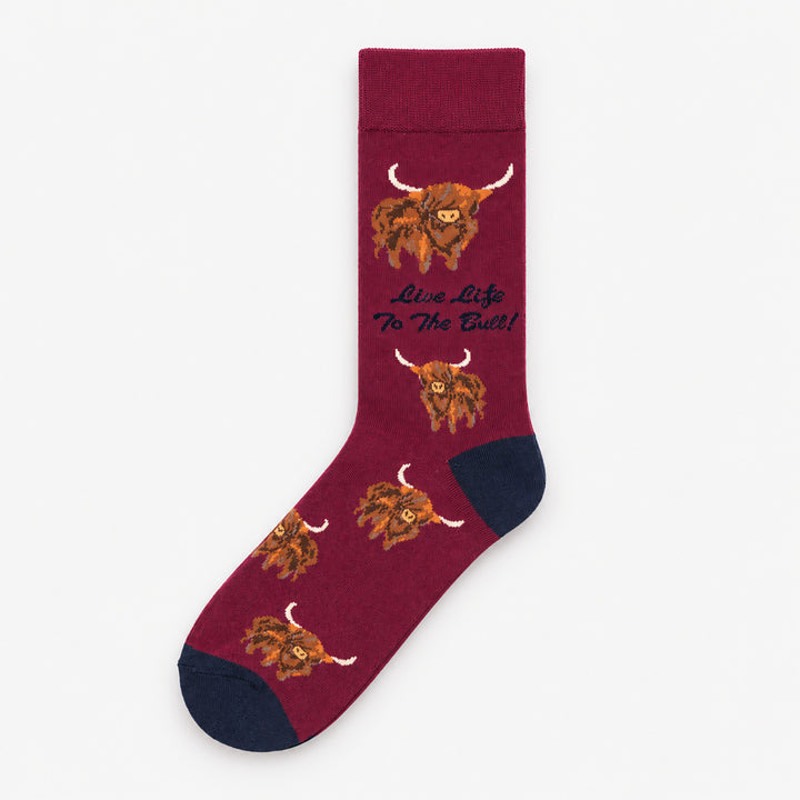 Men’s Luxury Bamboo Socks – Soft, Breathable &amp; Stylish Everyday Comfort - LIVE LIFE TO THE BULL WINE