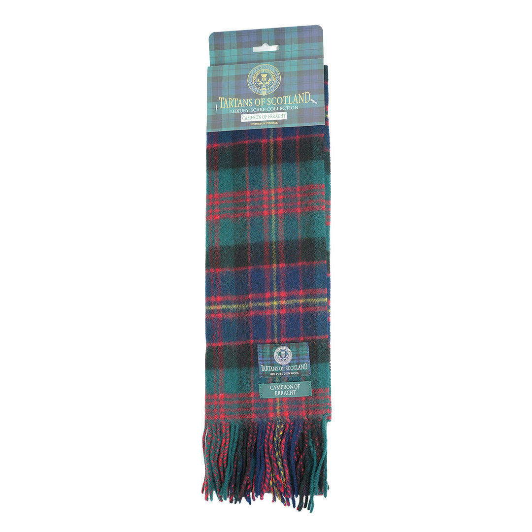 Tartan of Scotland 100% Pure New Wool Clan Scarf - Cameron of Erracht