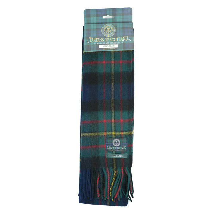 Tartan of Scotland 100% Pure New Wool Clan Scarf - MacLaren