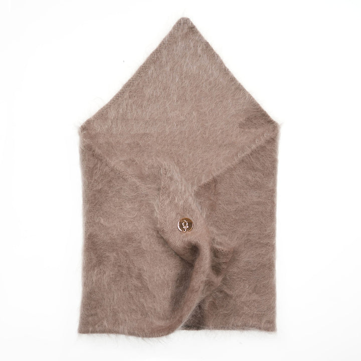 Pure Brushed Luxury Cashmere Triangle Head Scarf - WHEAT
