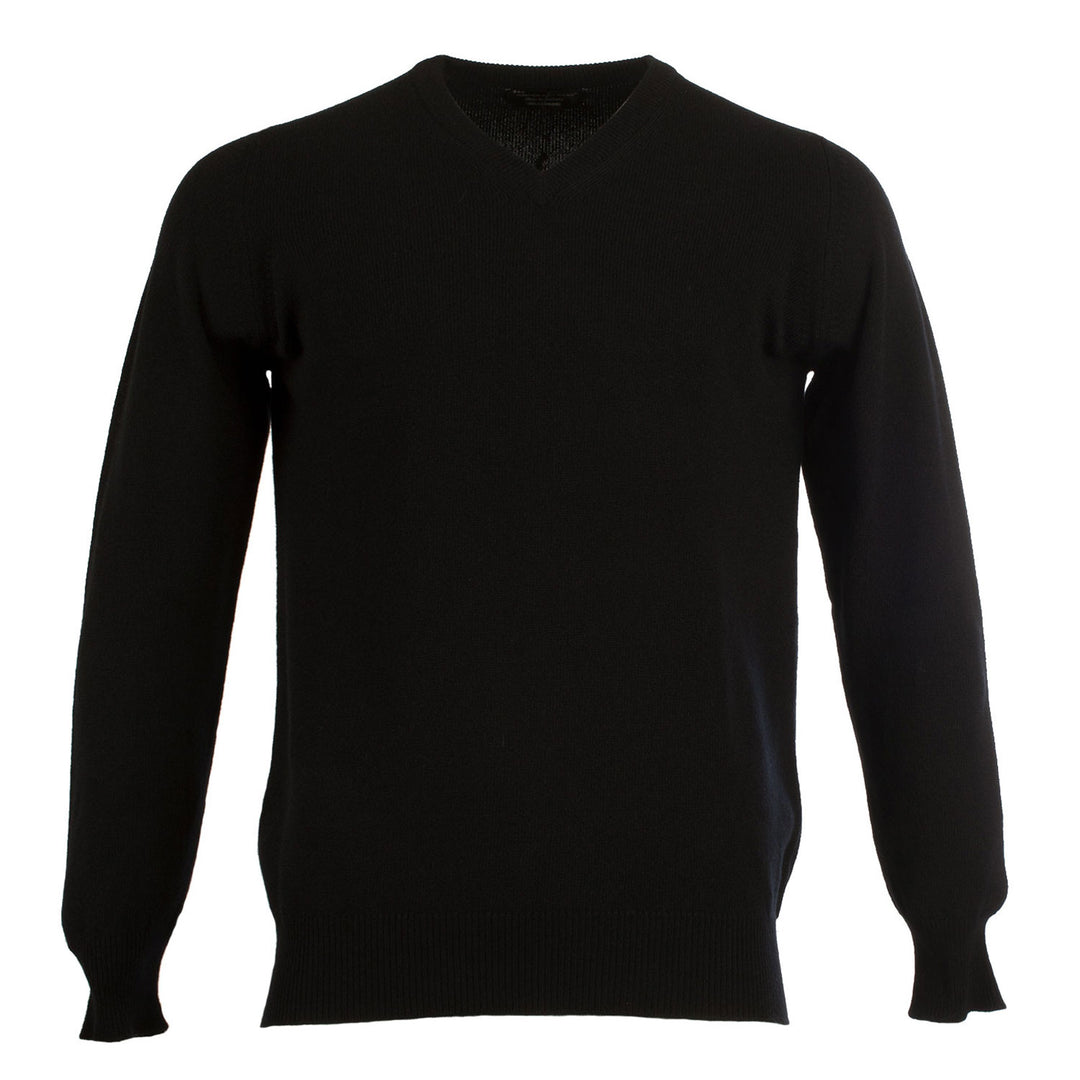 Men's Hawick Knitwear Pure Cashmere Pla  Black
