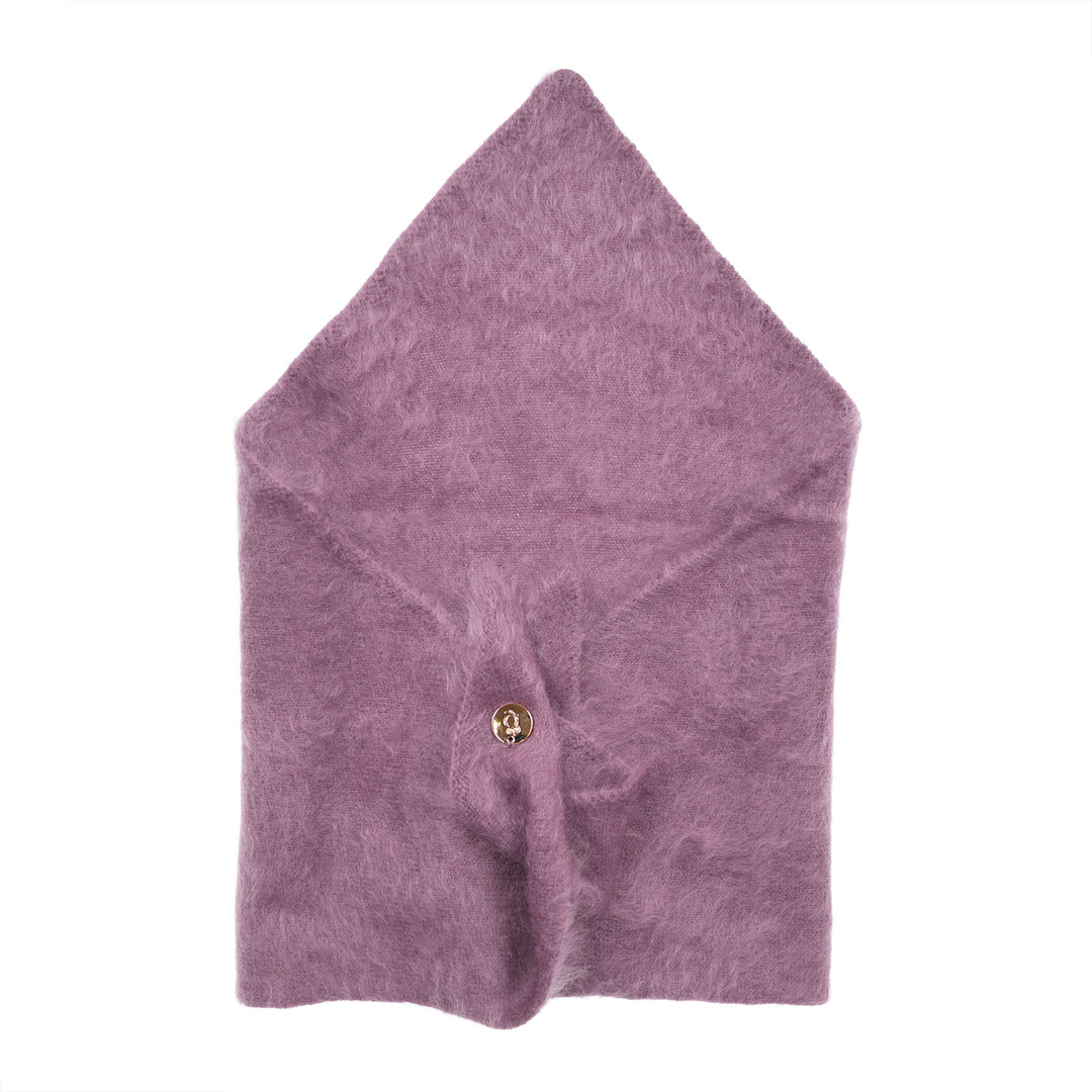 Pure Brushed Luxury Cashmere Triangle Head Scarf - VIOLET