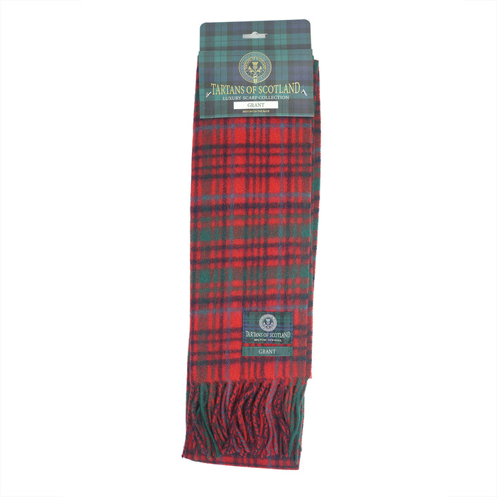 Tartan of Scotland 100% Pure New Wool Clan Scarf - Grant