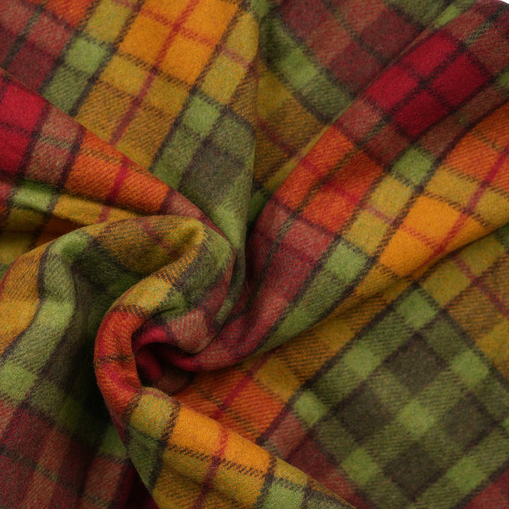 Highland Wool Blend Tartan Blanket Throw – Extra Warm Scottish Wool Blend – BUCHANAN AUTUMN