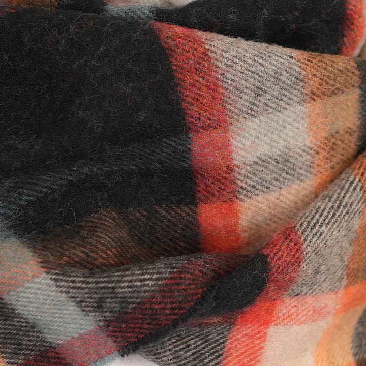 100% Lambswool Scarf – Traditional Tartan &amp; Check Designs - Made in Scotland - Abstract Spice