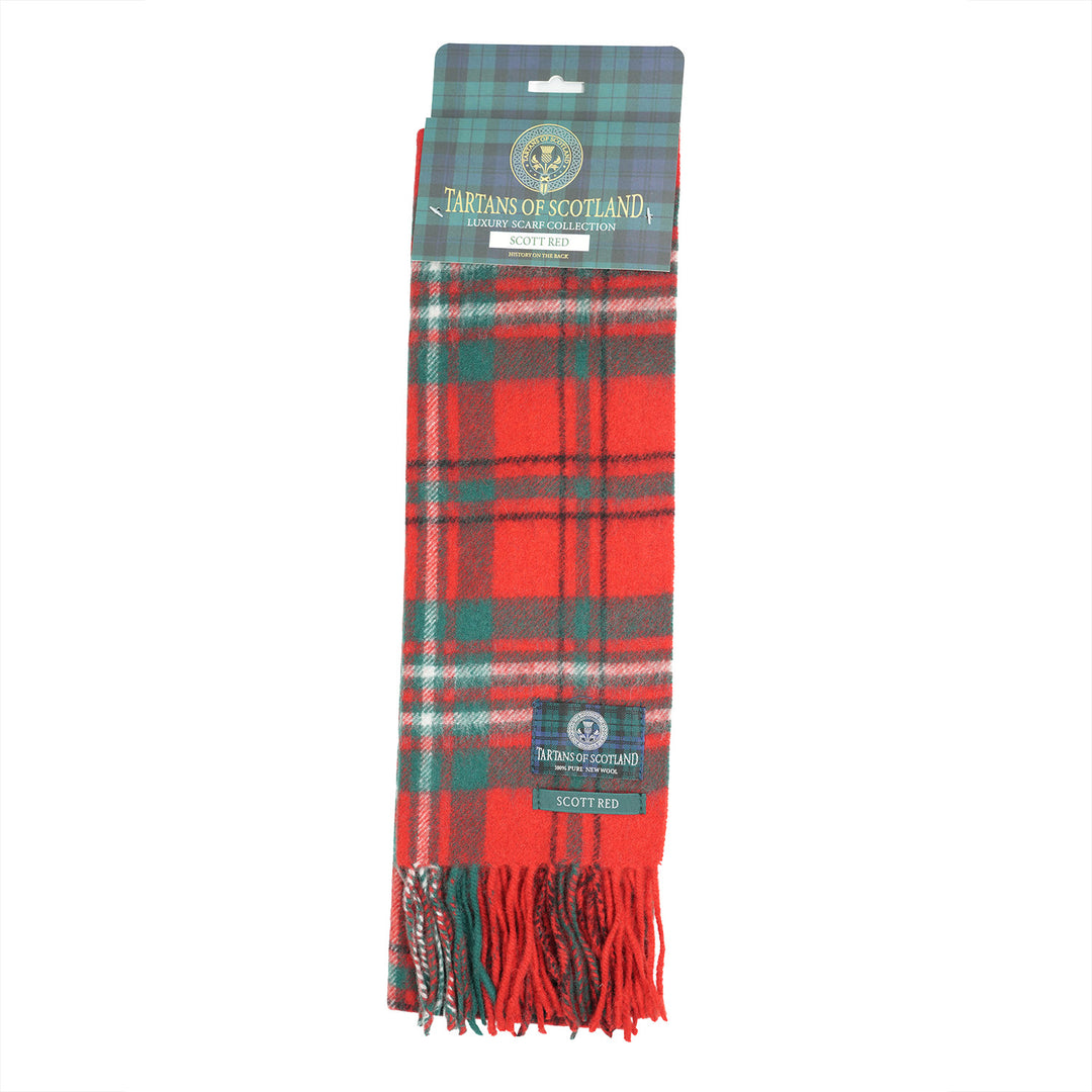 Tartan of Scotland 100% Pure New Wool Clan Scarf - Scott Red