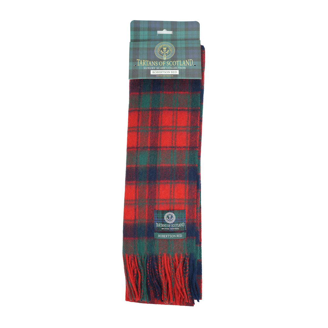 Tartan of Scotland 100% Pure New Wool Clan Scarf - Robertson Red