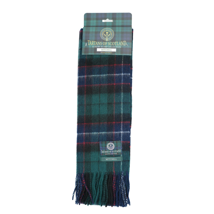 Tartan of Scotland 100% Pure New Wool Clan Scarf - Mitchell