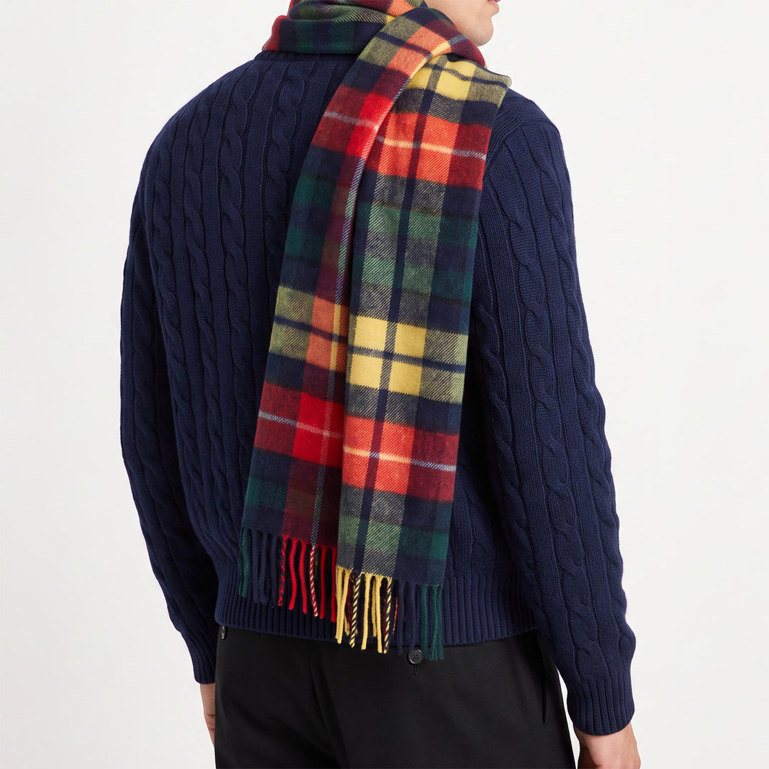 Heritage of Scotland 100% Lambswool Wide Scarf Soft Unisex Winter Wrap - Tartan &amp; Check Designs - BUCHANAN MODERN