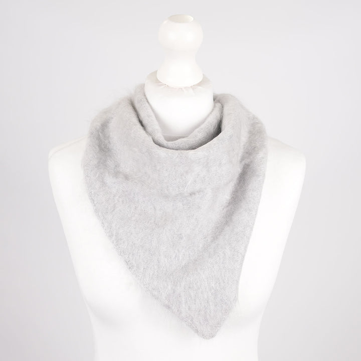 Pure Brushed Luxury Cashmere Triangle Head Scarf - RAIN