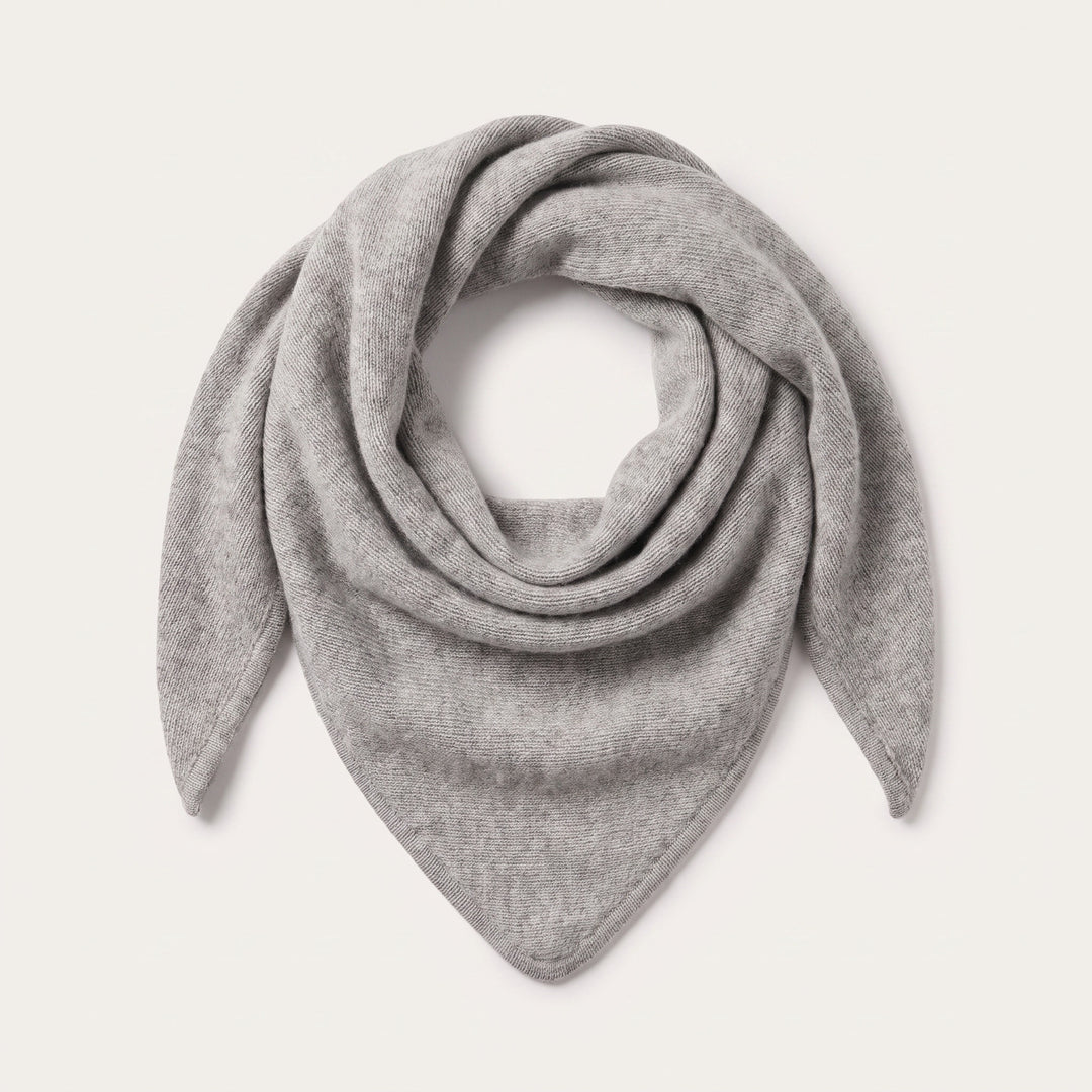 Women’s Luxury Ribbed Cashmere Triangle Scarf - OYSTER