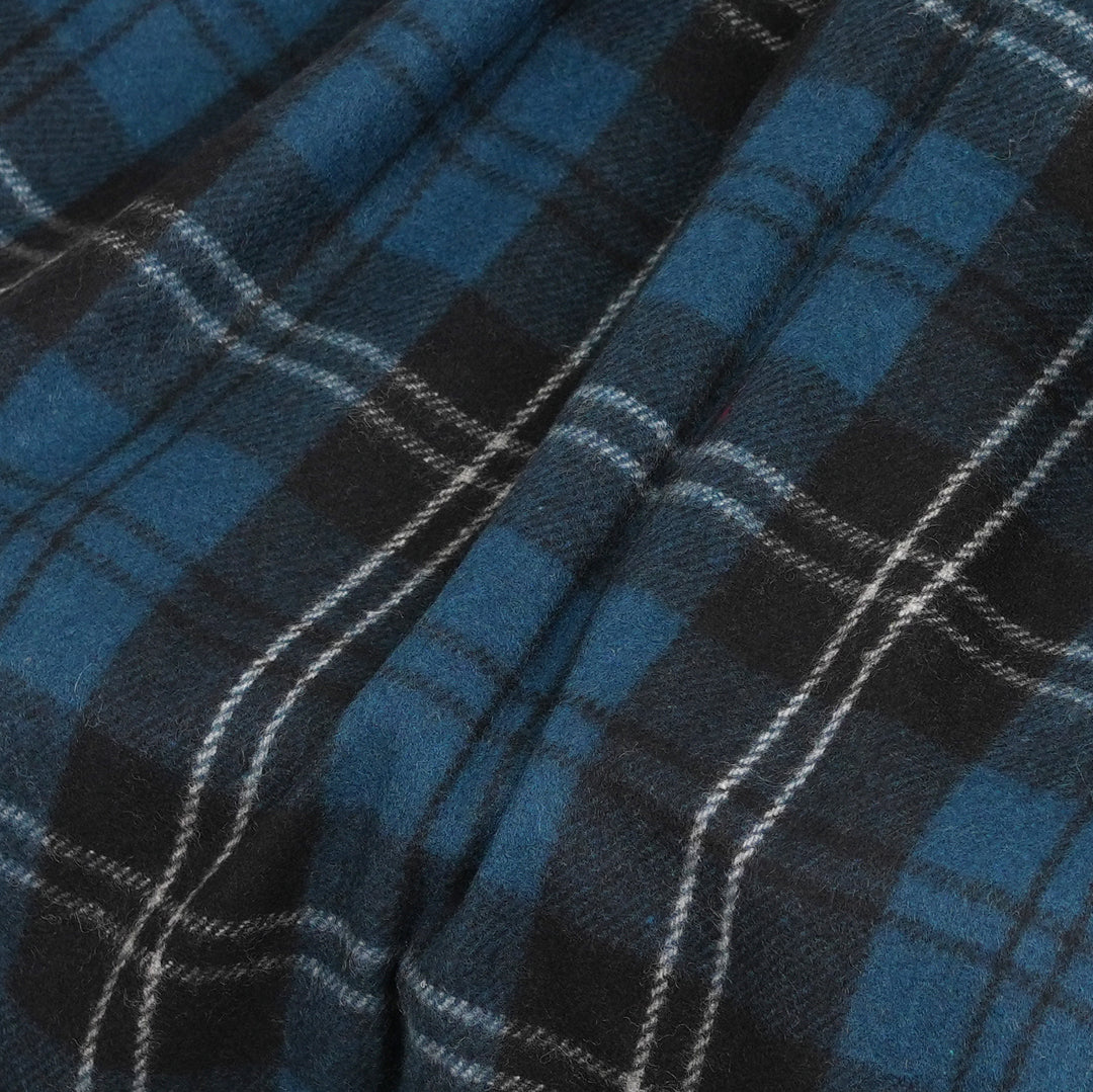 Highland Wool Blend Tartan Blanket Throw – Extra Warm Scottish Wool Blend – RAMSAY BLUE