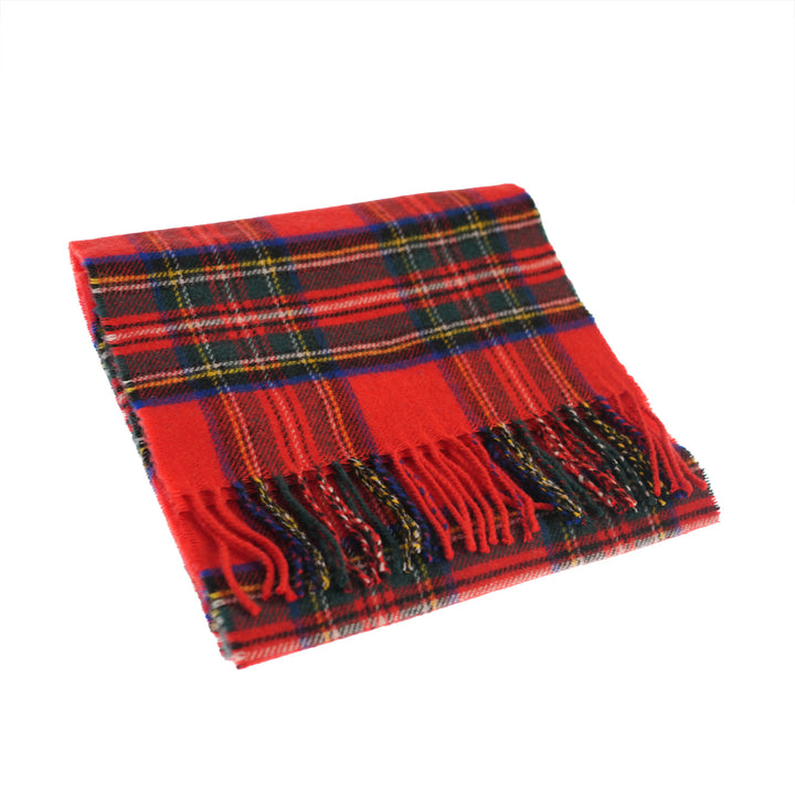 100% Lambswool Scarf – Traditional Tartan &amp; Check Designs - Made in Scotland - Stewart Royal