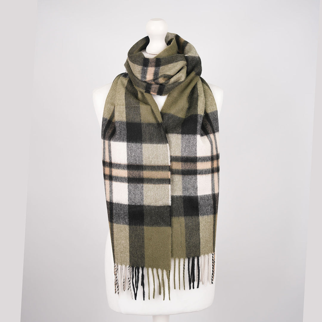 Tartan Weaving Mill 100% Pure Cashmere Scarf – Made in Scotland - AMPLIFIED THOMSON OLIVE