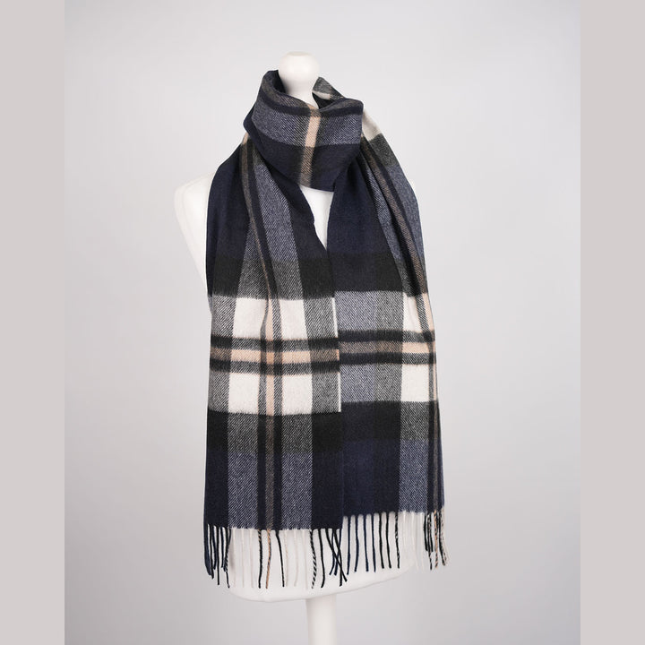 Tartan Weaving Mill 100% Pure Cashmere Scarf – Made in Scotland - AMPLIFIED THOMSON NAVY