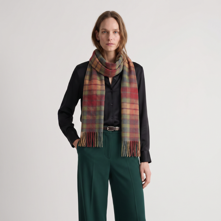 Edinburgh Cashmere Premium Lightweight Scarf - Ultra-Soft Luxury Wrap - BUCHANAN AUTUMN