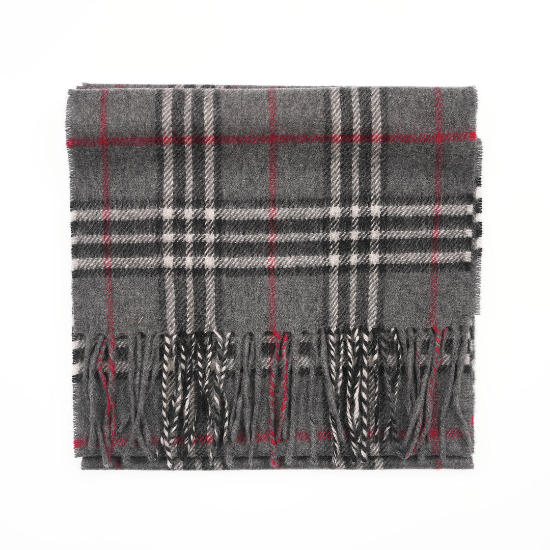 Tartan Weaving Mill 100% Pure Cashmere Scarf – Made in Scotland - THOMSON DARK GREY