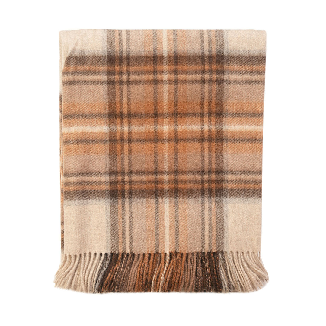 100% Pure Lambswool Blanket Throw – Luxury Soft Warm Wool Blanket - Home Décor - Stewart Natural Dress
