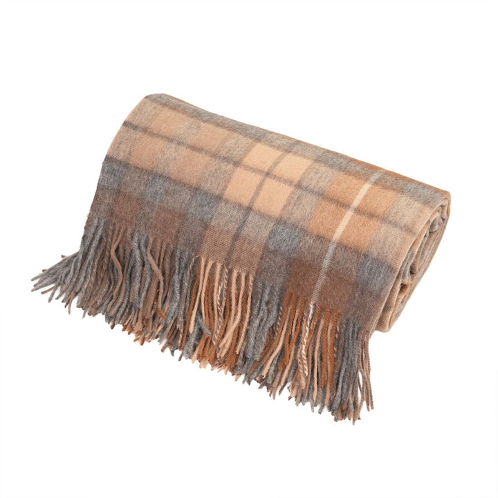 100% Pure Lambswool Blanket Throw – Luxury Soft Warm Wool Blanket - Home Décor - Buchanan Natural