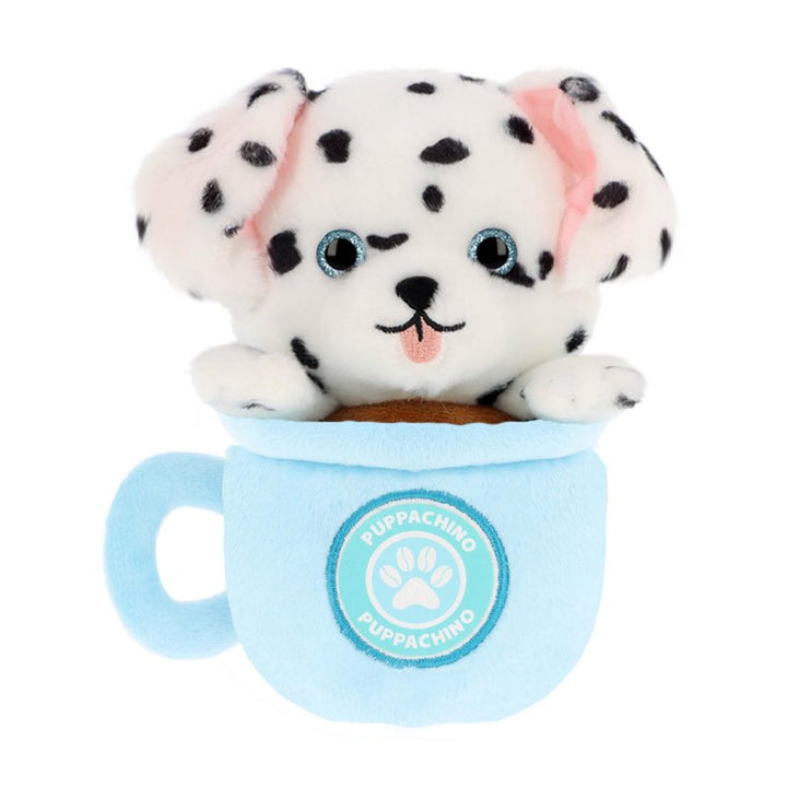 Keel Toys Café Cute Puppachino Soft Toys – Puppy Plush - Dalmatian Blue