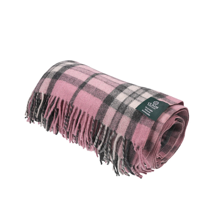 Scottish Tartan Wool-Blend Blanket Throw – Highland Comfort - THOMSON PINK