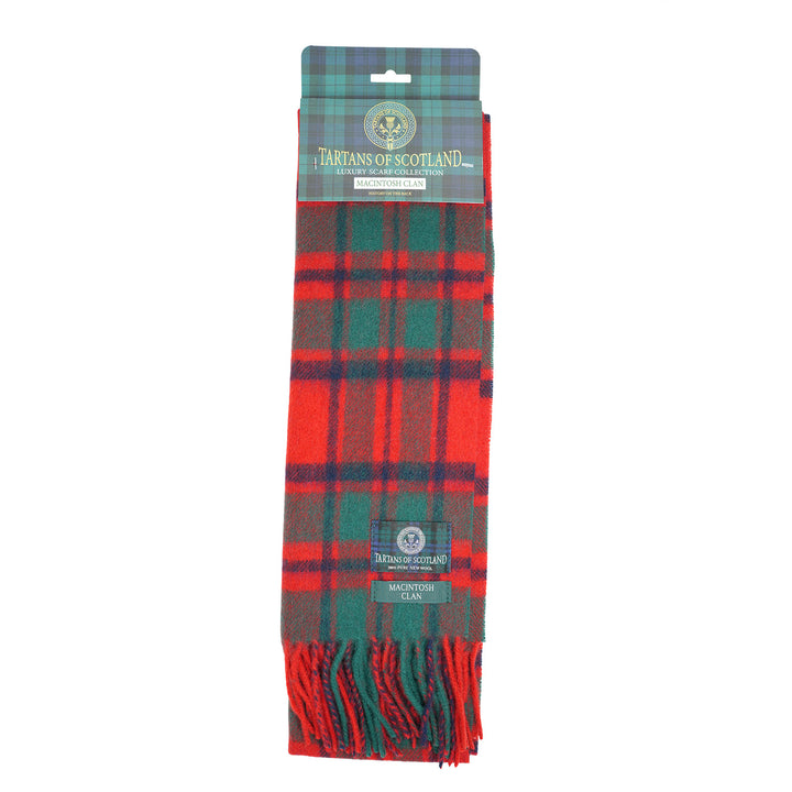 Tartan of Scotland 100% Pure New Wool Clan Scarf - MacIntosh