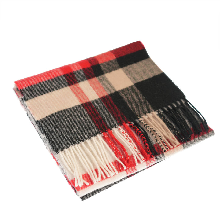 100% Lambswool Scarf – Traditional Tartan &amp; Check Designs - Made in Scotland - Fashion Check Camel