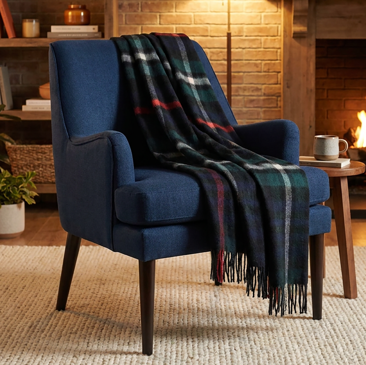 100% Pure Lambswool Blanket Throw – Luxury Soft Warm Wool Blanket - Home Décor - MACKENZIE