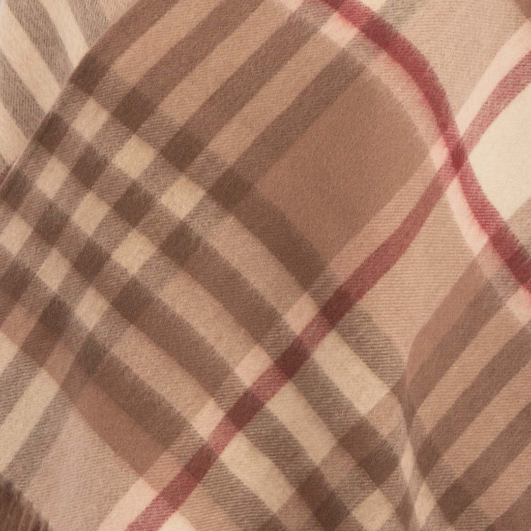 Ladies Mini Lambswool Cape Chequer Shrimp