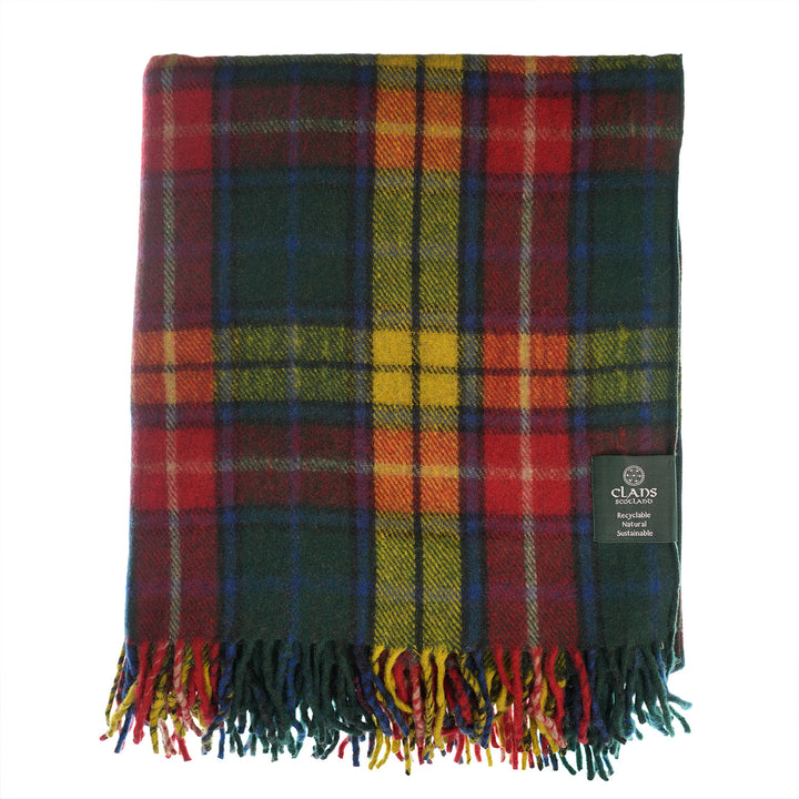 Highland Wool Blend Tartan Blanket / Throw Extra Warm Buchanan Modern