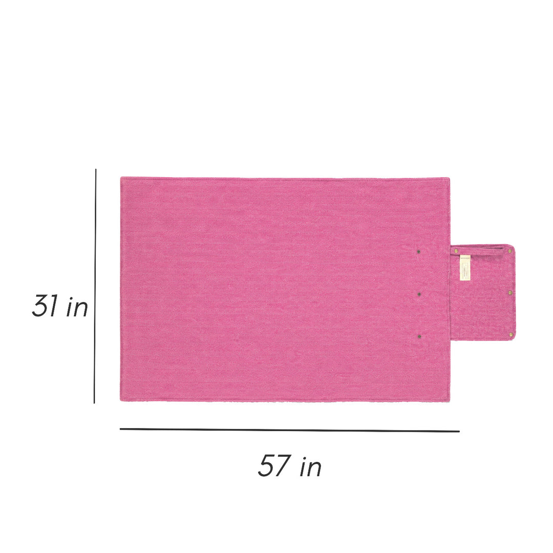 Woodside Travel Picnic Blanket with Carry Strap - Pink