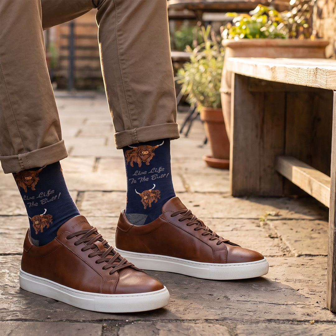 Men’s Luxury Bamboo Socks – Soft, Breathable &amp; Stylish Everyday Comfort - LIVE TO THE BULL NAVY