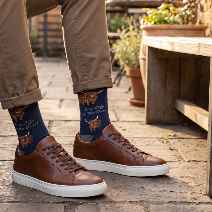 Men’s Luxury Bamboo Socks – Soft, Breathable &amp; Stylish Everyday Comfort - LIVE TO THE BULL NAVY