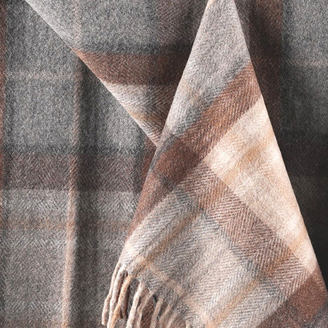 Scottish Tartan Wool-Blend Blanket Throw – Highland Comfort - MACKELLAR NATURAL