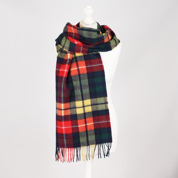 Heritage of Scotland 100% Lambswool Wide Scarf Soft Unisex Winter Wrap - Tartan &amp; Check Designs - BUCHANAN MODERN