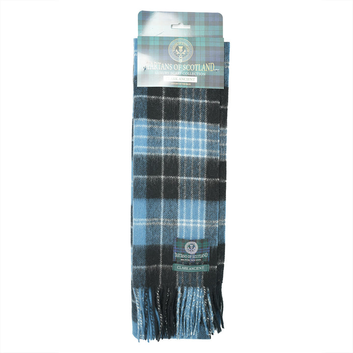 Tartan of Scotland 100% Pure New Wool Clan Scarf - Clark Acient