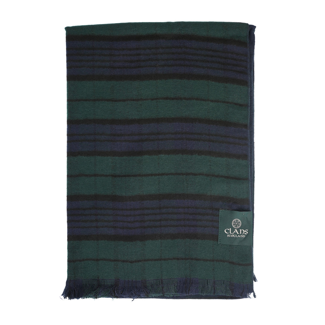 The Highland Wrap: Reversible Ultra-Soft Tartan Stole - Black Watch