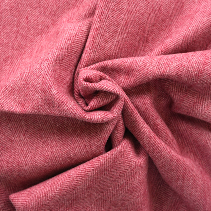 Recycled Wool Herringbone Knee Blanket – Pastel Fringed Throw - EMINENCE
