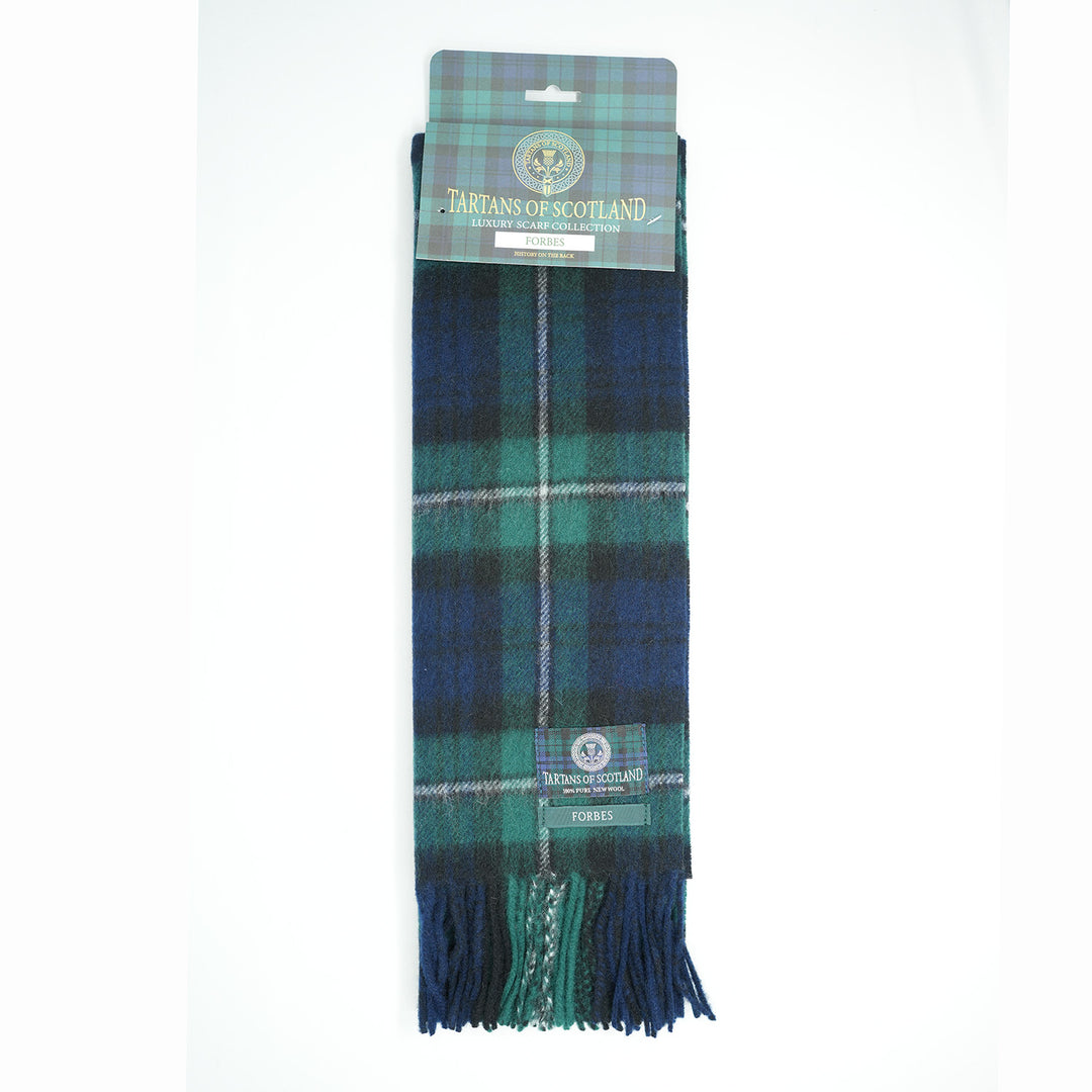 Tartan of Scotland 100% Pure New Wool Clan Scarf - Forbes