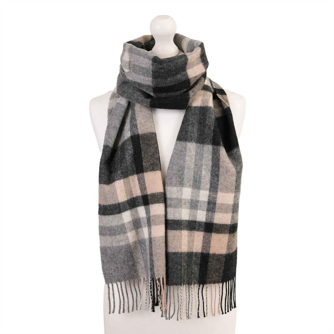 100% Lambswool Scarf – Traditional Tartan &amp; Check Designs - Made in Scotland - Fashion Natural