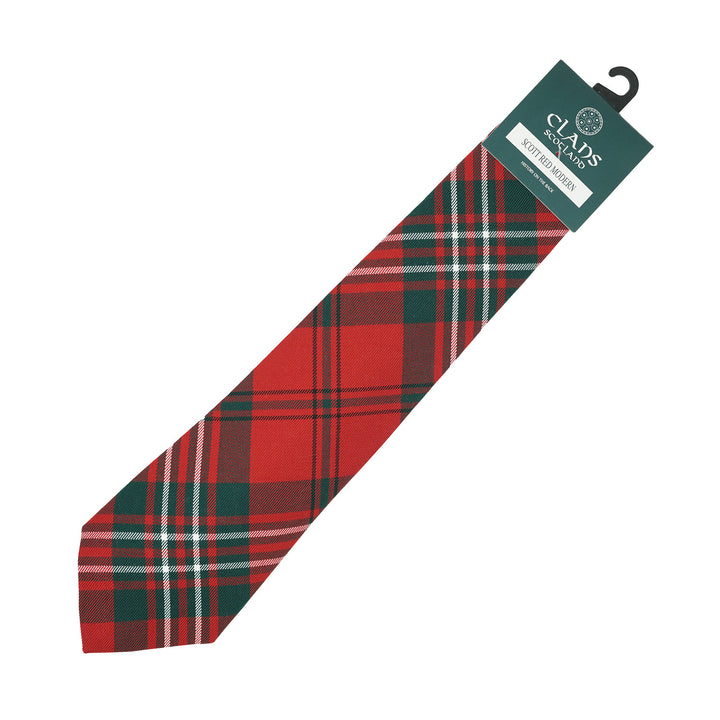 Traditional Scottish Clan Tartan Tie – Traditional Plaid Necktie - SCOTT RED
