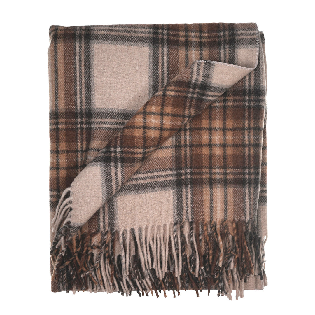 Scottish Tartan Wool-Blend Blanket Throw – Highland Comfort - STEWART NATURAL DRESS