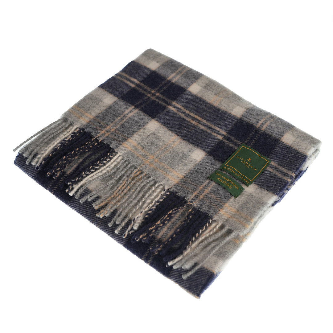 100% Lambswool Scarf – Traditional Tartan &amp; Check Designs - Made in Scotland - Bannockbane Silver