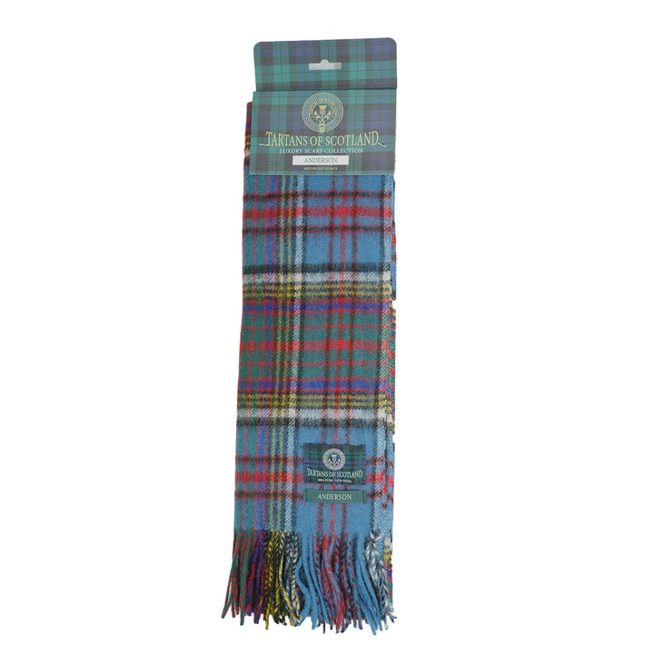 Tartan of Scotland 100% Pure New Wool Clan Scarf - Anderson