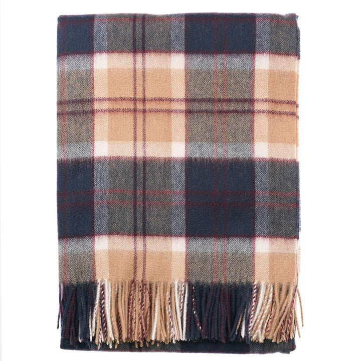Edinburgh Lambswool Long Tartan Cape – Premium Plaid Wrap - Bannockbane Navy