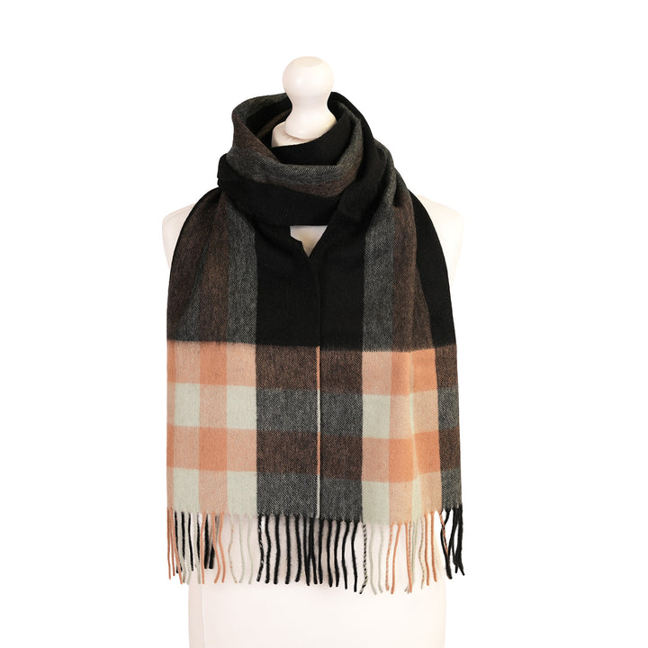 Edinburgh Cashmere Premium Lightweight Scarf - Ultra-Soft Luxury Wrap - BANKFIELD BLACK SPRAY