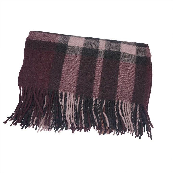 Scottish Tartan Wool-Blend Blanket Throw – Highland Comfort - EXPLODED SCOTTY THOMSON BORDEAUX